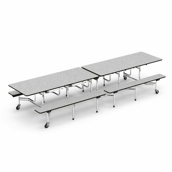 53.25 in. W, 144 in. L, 29 in. H, Particle Board Top, Grey Nebula Top and Bench / Black Edge, Virco, Mfr#: MTB172912